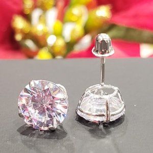 4 carat 14K white gold screw backing earring